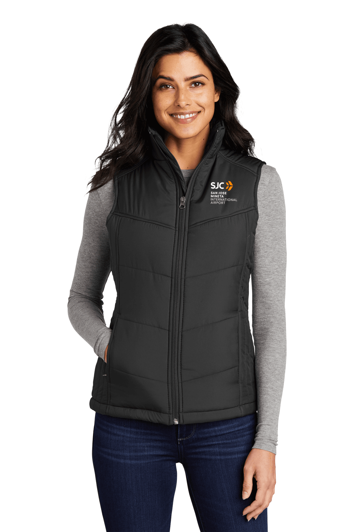 Women's Puffy Vest - Black, 3X